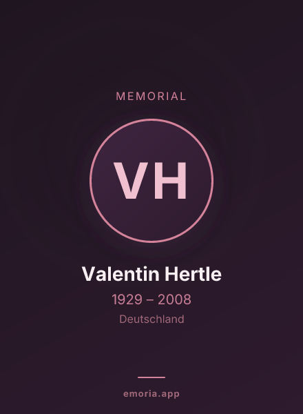Memorial portrait of Valentin Hertle