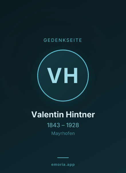 Gedenkportrait von Valentin Hintner