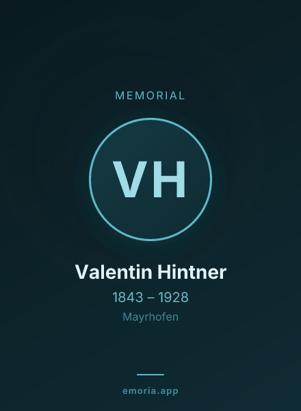 Memorial portrait of Valentin Hintner