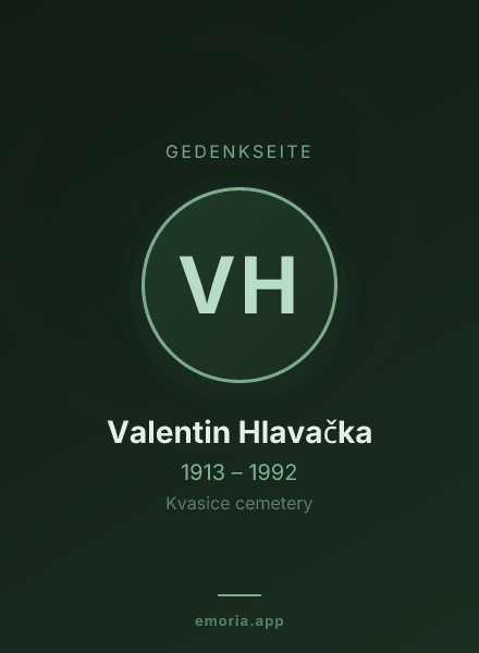 Gedenkportrait von Valentin Hlavačka