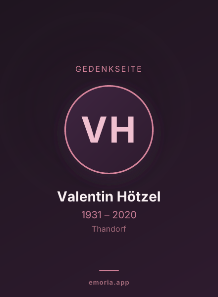 Gedenkportrait von Valentin Hötzel