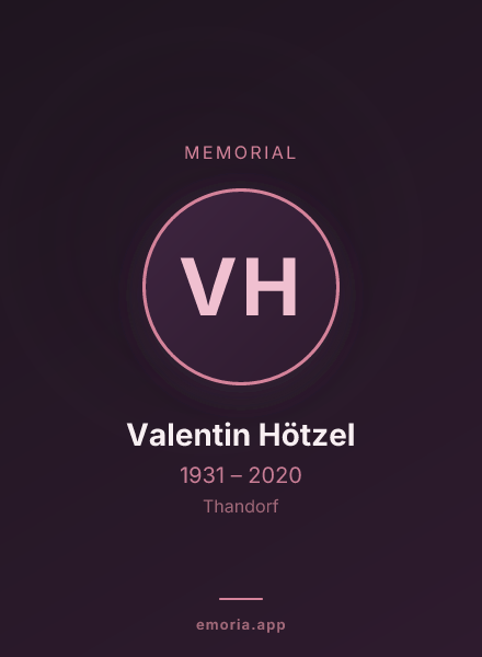 Memorial portrait of Valentin Hötzel