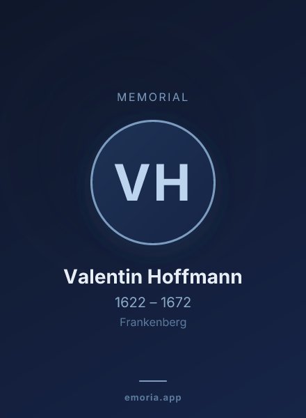 Memorial portrait of Valentin Hoffmann