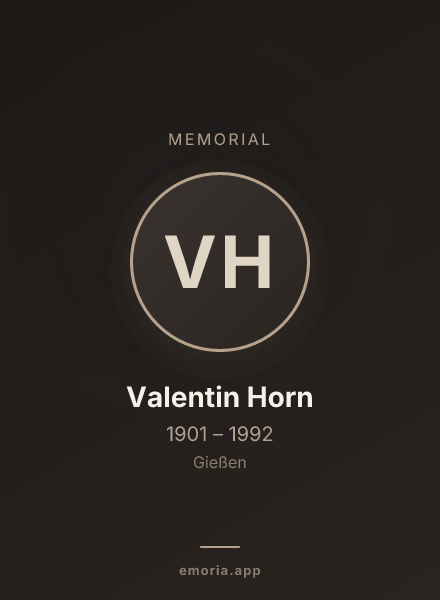 Memorial portrait of Valentin Horn