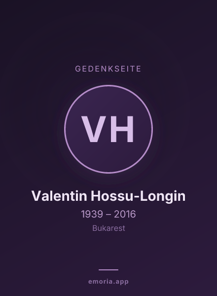 Gedenkportrait von Valentin Hossu-Longin