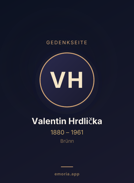 Gedenkportrait von Valentin Hrdlička