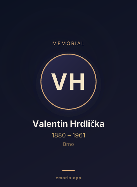 Memorial portrait of Valentin Hrdlička