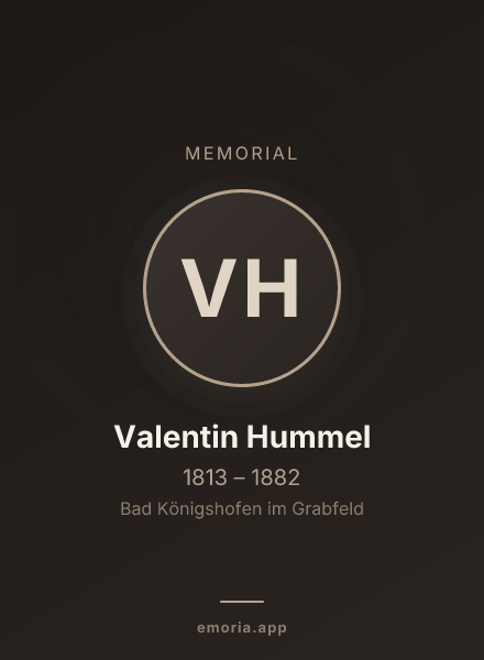 Memorial portrait of Valentin Hummel