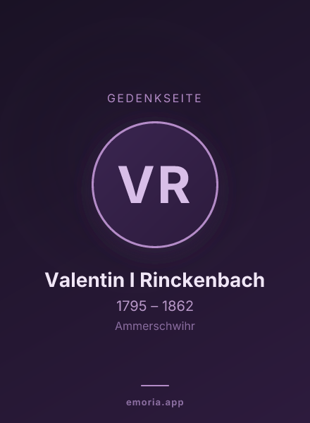 Gedenkportrait von Valentin I Rinckenbach