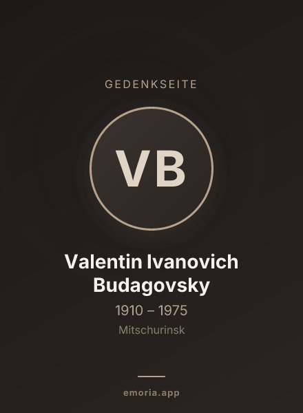 Gedenkportrait von Valentin Ivanovich Budagovsky