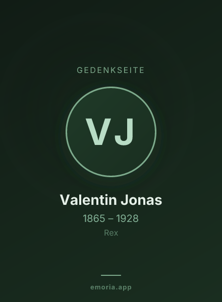 Gedenkportrait von Valentin Jonas