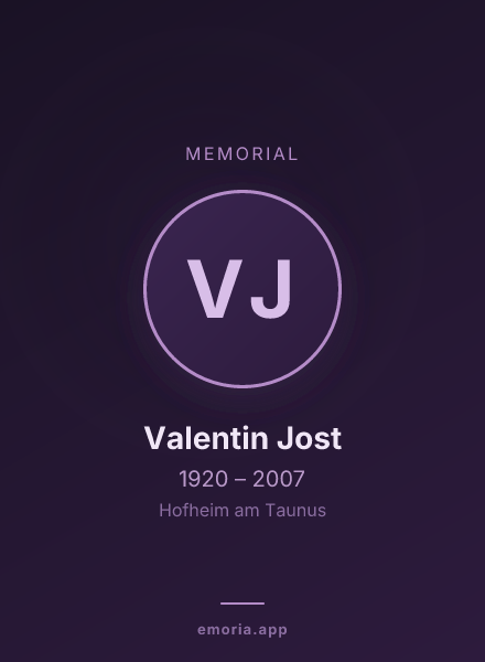 Memorial portrait of Valentin Jost