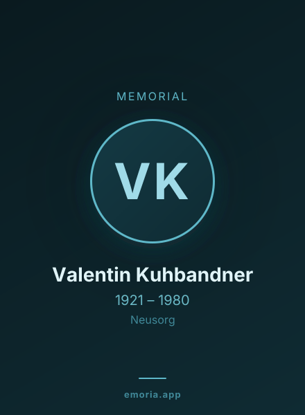 Memorial portrait of Valentin Kuhbandner