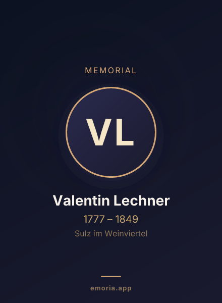 Memorial portrait of Valentin Lechner