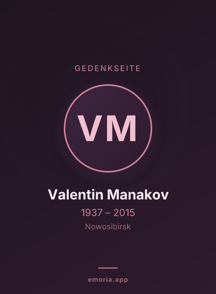 Gedenkportrait von Valentin Manakov