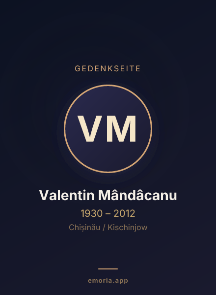 Gedenkportrait von Valentin Mândâcanu