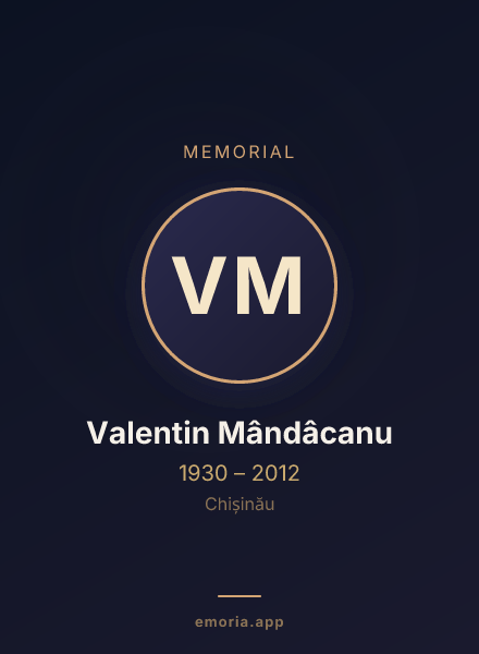 Memorial portrait of Valentin Mândâcanu