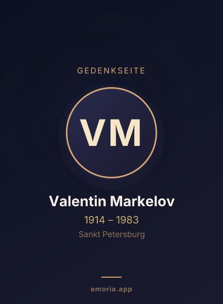 Gedenkportrait von Valentin Markelov