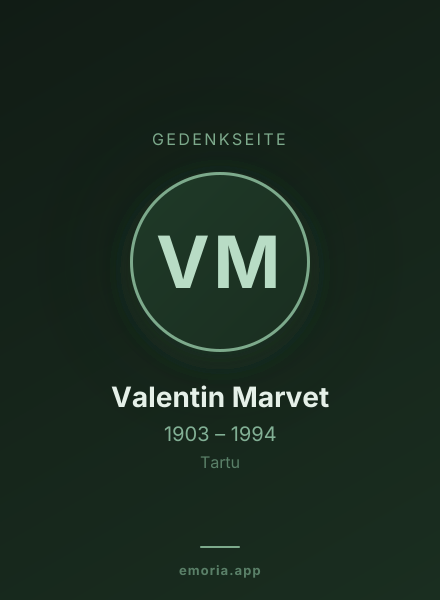 Gedenkportrait von Valentin Marvet