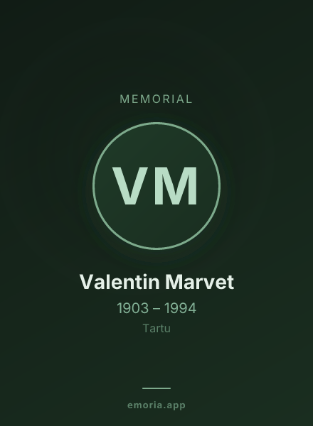 Memorial portrait of Valentin Marvet