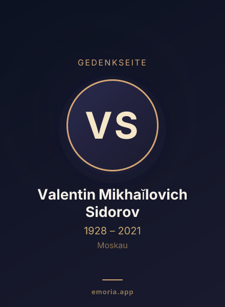 Gedenkportrait von Valentin Mikhaĭlovich Sidorov