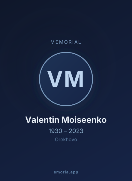 Memorial portrait of Valentin Moiseenko