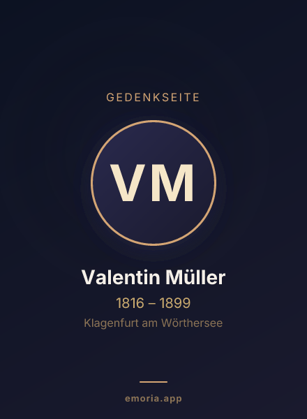 Gedenkportrait von Valentin Müller