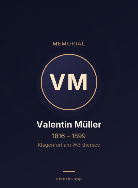 Memorial portrait of Valentin Müller