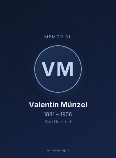 Memorial portrait of Valentin Münzel