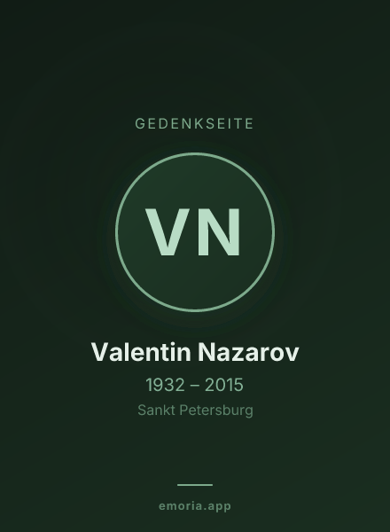 Gedenkportrait von Valentin Nazarov