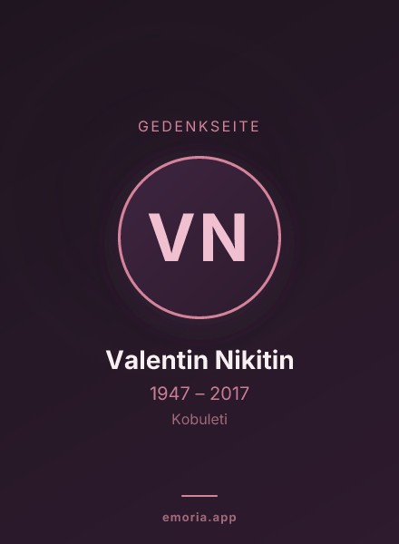Gedenkportrait von Valentin Nikitin