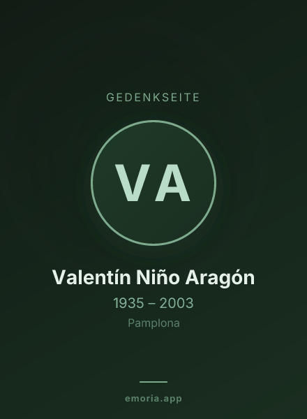 Gedenkportrait von Valentín Niño Aragón
