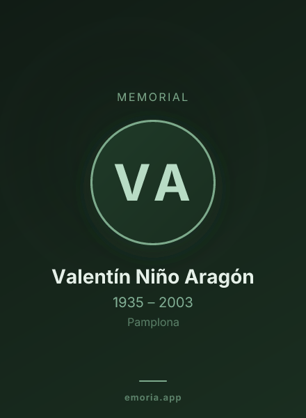 Memorial portrait of Valentín Niño Aragón