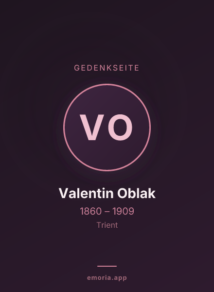 Gedenkportrait von Valentin Oblak