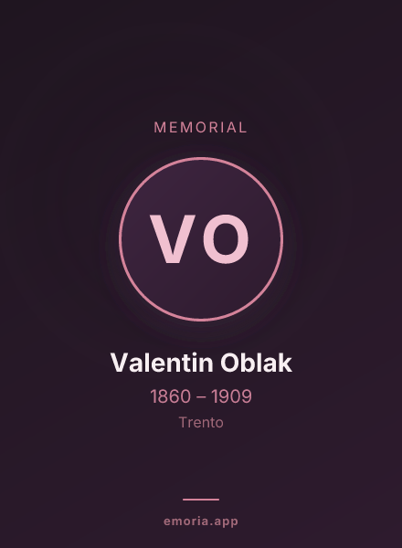 Memorial portrait of Valentin Oblak