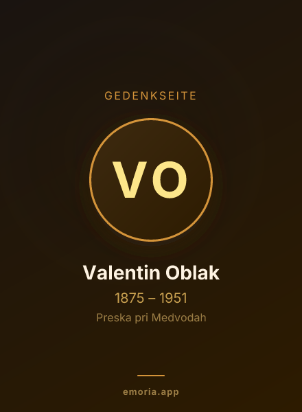 Gedenkportrait von Valentin Oblak