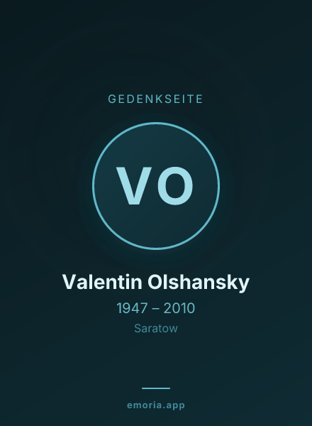 Gedenkportrait von Valentin Olshansky