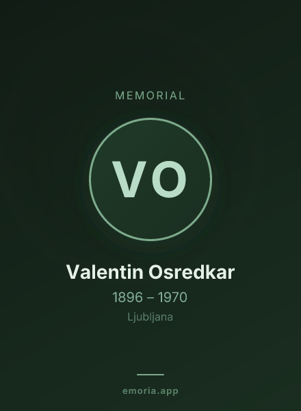 Memorial portrait of Valentin Osredkar