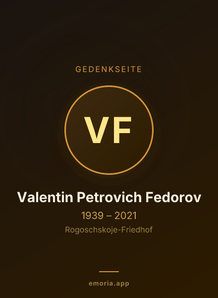Gedenkportrait von Valentin Petrovich Fedorov
