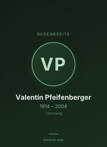 Gedenkportrait von Valentin Pfeifenberger
