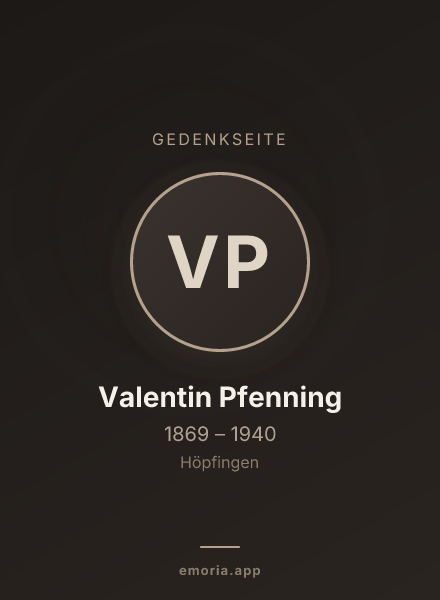 Gedenkportrait von Valentin Pfenning