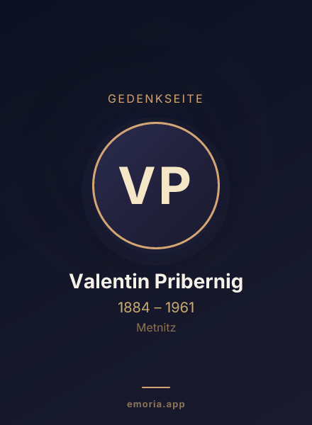 Gedenkportrait von Valentin Pribernig
