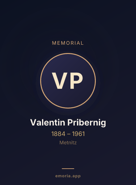 Memorial portrait of Valentin Pribernig