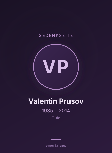 Gedenkportrait von Valentin Prusov