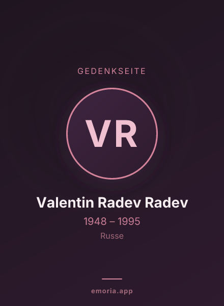 Gedenkportrait von Valentin Radev Radev