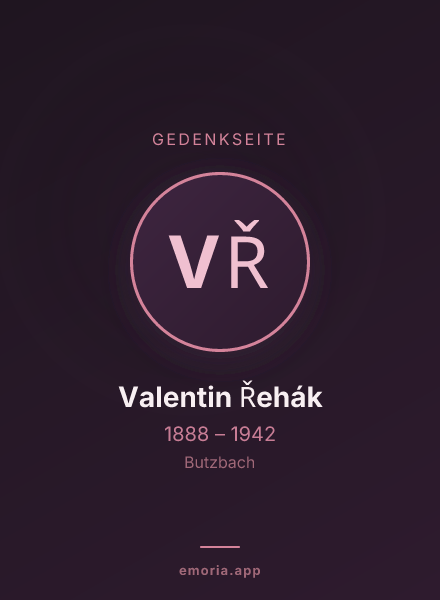 Gedenkportrait von Valentin Řehák