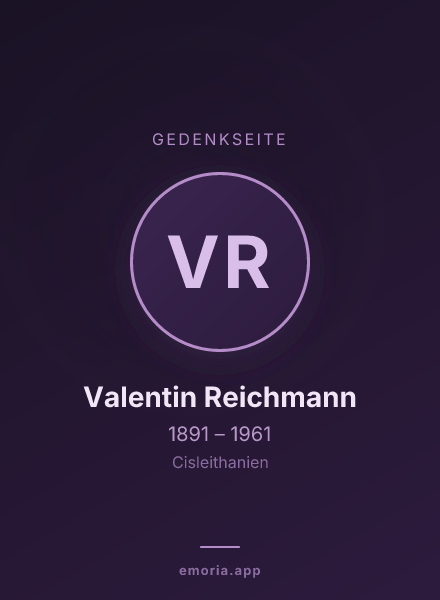 Gedenkportrait von Valentin Reichmann