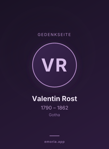 Gedenkportrait von Valentin Rost