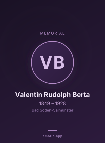 Memorial portrait of Valentin Rudolph Berta