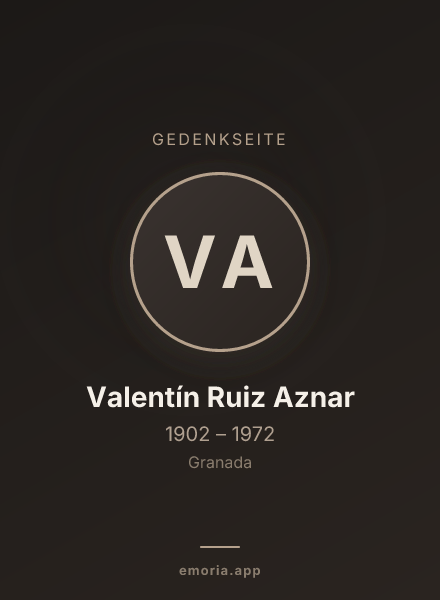 Gedenkportrait von Valentín Ruiz Aznar